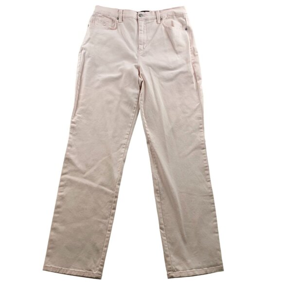Gloria Vanderbilt Womens Amanda Jeans Size 12 Straight Leg Pink Denim Casual - Picture 1 of 15